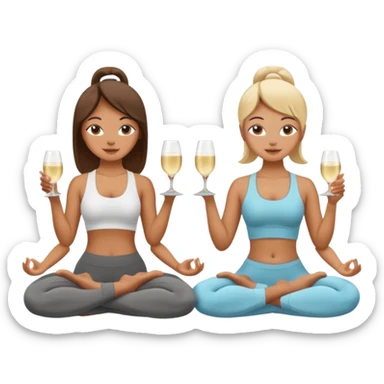 two girl yoga and prosecco  sticker