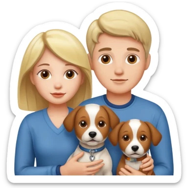 couple and their pet dog sticker