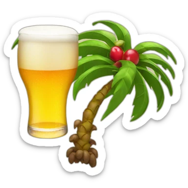 ua palm with beer fruits sticker
