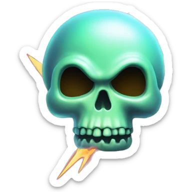 radioactive lightning skull bolt smiley glow cloud mushroom  sticker