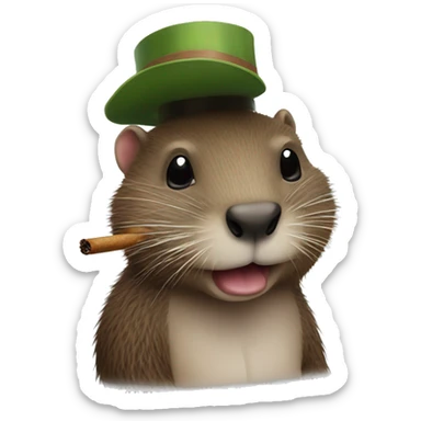 Nutria con un cigarro sticker