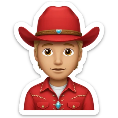red with red cowboy sticker
