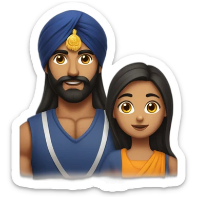 Muscular sikh guy with a sikh girl sticker