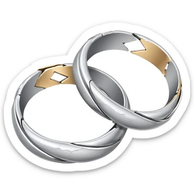 2 broken wedding ring sticker