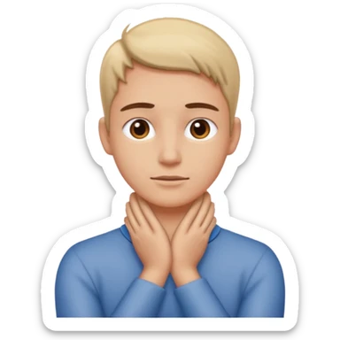 Hands crossed on neck sticker