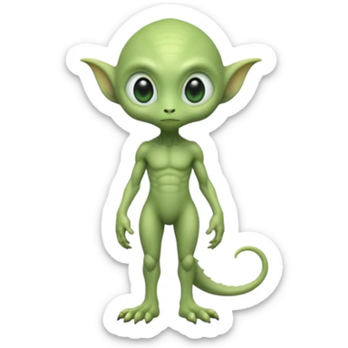 full body cute humanoid peacefull alien furry with 2 legs and eye stalks stands upright and looks intelligent ...wears clothing. not green sticker