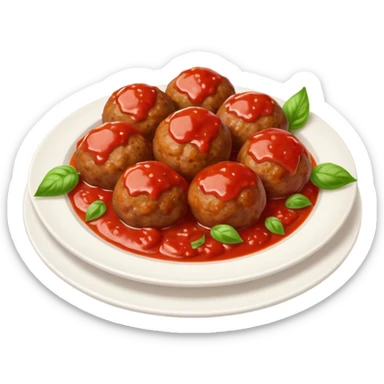 a plate of meatballs sticker