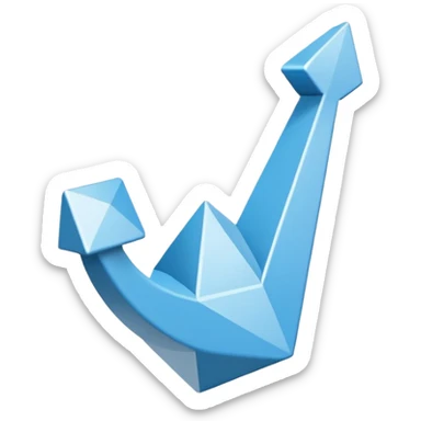 ein um 45 grad gedrehtes hell blauer qaudrat mit weißem checkhaken sticker