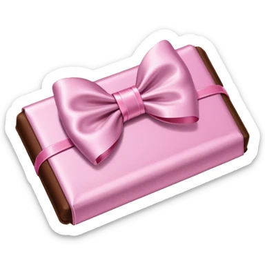 Chocolate with baby pink wrapping and pink bow sticker