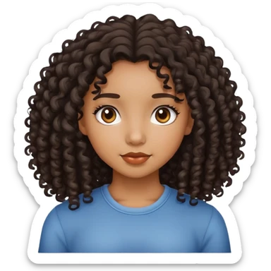 Black mixed with Filipino curly hair cute sticker