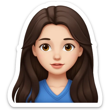 long haired brunette girl blushing sticker