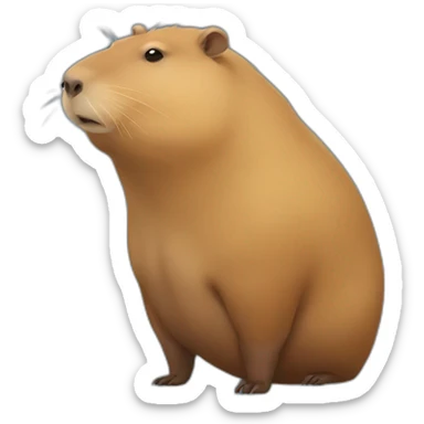 fat fat fat capybara sticker