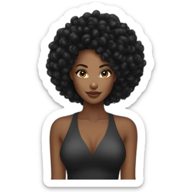 Beautiful Black women long kinky hair sticker