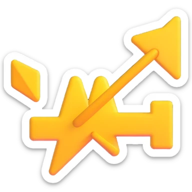 stock buy signal emoji with clear upward arrow, financial theme, simple and bold, no text sticker