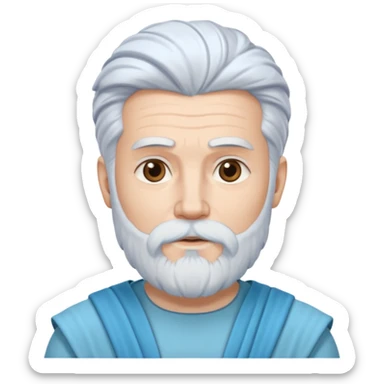 Uranus, God of Sky from Gods and Goddesses with white hair and beard, pale blue outfit sticker