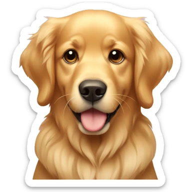 Golden retriever with bow sticker