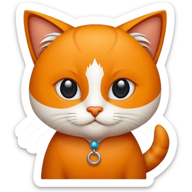 Kedi şeklinde Gülen bir yüz sticker