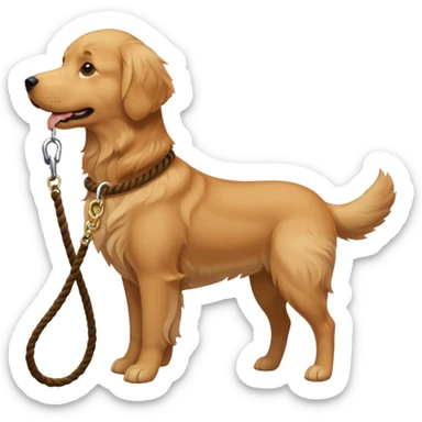Dog on a leash rope sticker