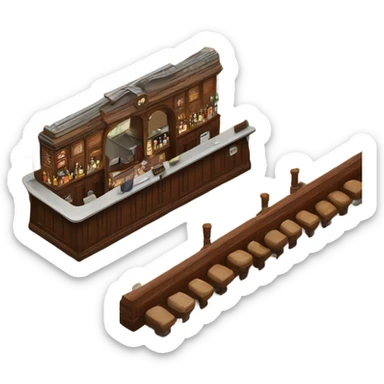 Bar that is a train station sticker