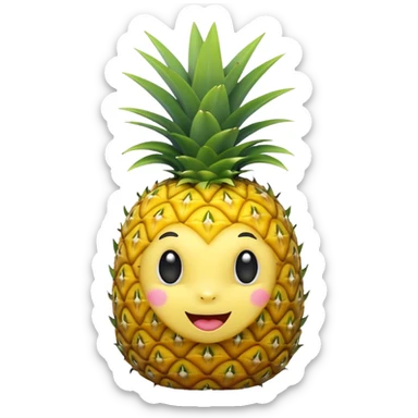 Pineapple labubu sticker