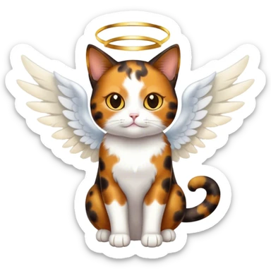 tortoiseshell cat angel sticker
