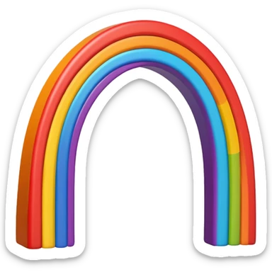 Rainbow extending beyond the frame sticker