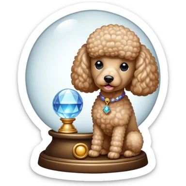 The poodle is telling fortunes sticker