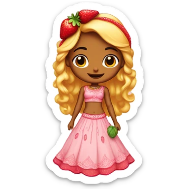 strawberry shortcake in a lehenga  sticker