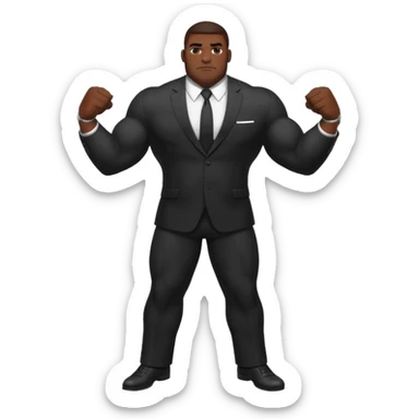 Bouncers, or security personnel, are large black men nearly always dressed in black; they are emblems of physical power but not social status. sticker
