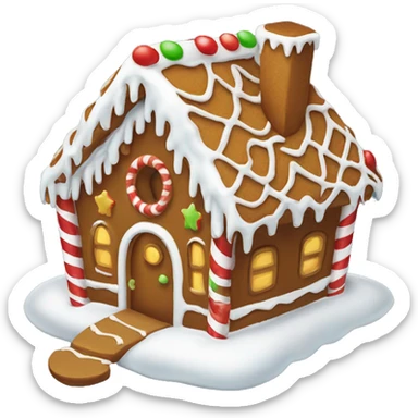 Cute gingerbread christmas house  sticker