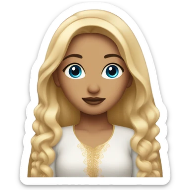 Girl with arabian makeup and blonde hair + blue hazel eyes sticker