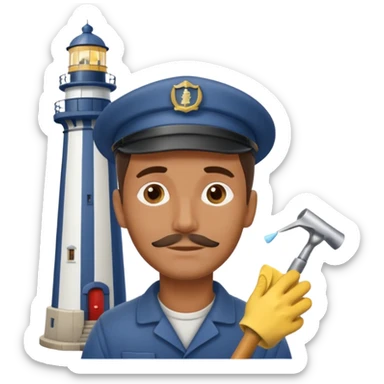 lighthouse Keeper while cleaning lens sticker