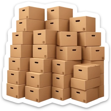 gigantic pile of cardboard boxes, 100 of them  sticker