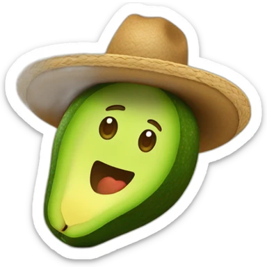 Un aguacate con sombrero de vaquero sticker