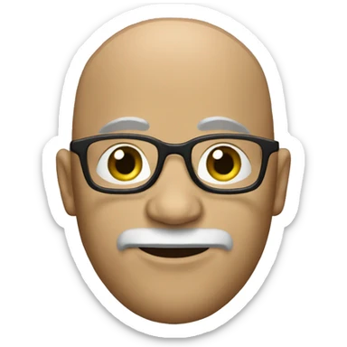 Bald bearded man with glasses  sticker
