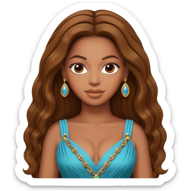 Beyonce with brown long hair sticker