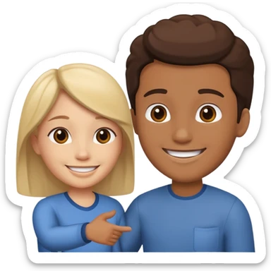 hand shake different color skin sticker