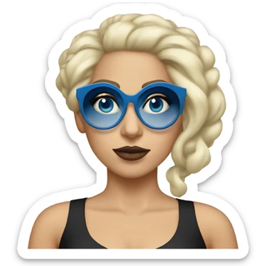Lady gaga glasses updo blu eyes  sticker