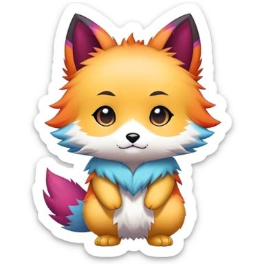  High quality Cute Cool Kawaii edgy Chibi Fur-Sona Colorful Fakemon Full Body  sticker