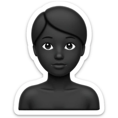 Minimalist flat vector icon, iOS style, thin black outline on a white background. Human silhouette. Black, completely monochrome, matte. Impersonal, no eye sockets, no hair. sticker