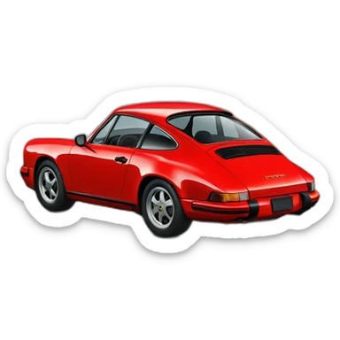 A red porsche sticker