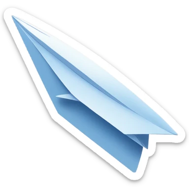 Paper airplane being sent with wind behind it sticker