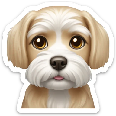 Caramel maltese with blue eyes and pink nose sticker