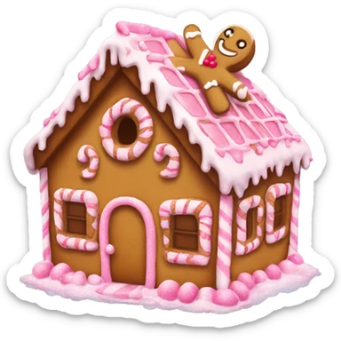 gingerbread house with pink ice ing  sticker
