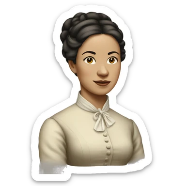 19th century yang white woman sticker