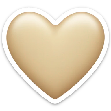 Soft Beige Heart – A heart in a gentle beige or creamy tone, symbolizing warmth and calm love. sticker