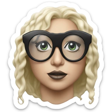 Hyper Realistic lady gaga rain on me black glasses  sticker