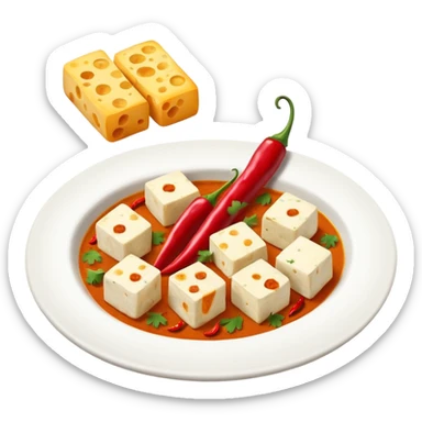 Act as Emoji expert and generate Masala paneer and paneer emojie sticker