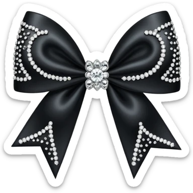 black sparkling bow with diamonds sticker