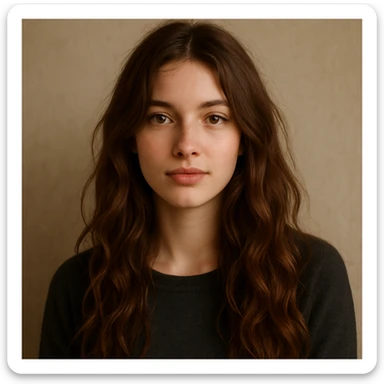 girl with long wavy brown hair, option 4 sticker